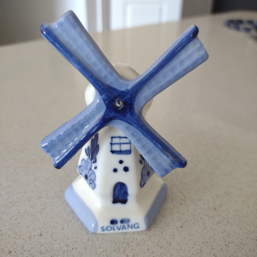 SALE DELFT Hand Painted Blue and White Ceramic Windmill Made In Holland